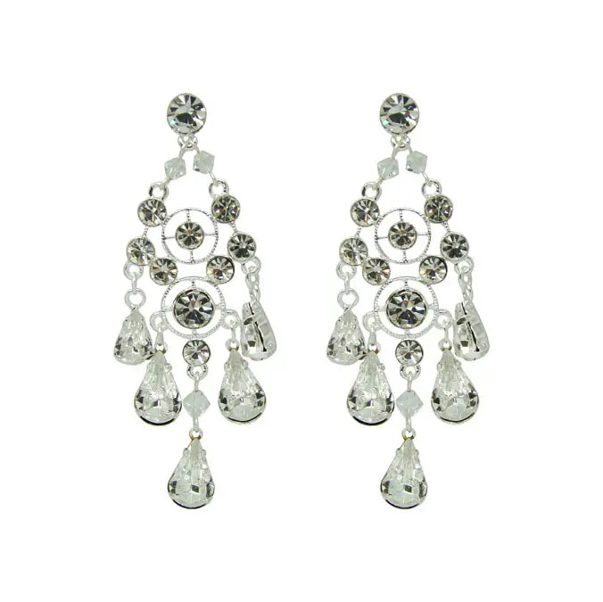 Chrysalini EL1224 Crystal Earrings - Silver