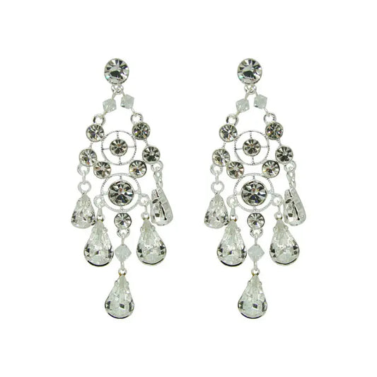 Chrysalini EL1224 Crystal Earrings - Silver