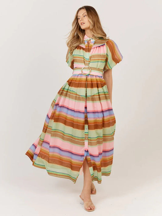 Fate & Becker Siesta Dress - Multi Stripe