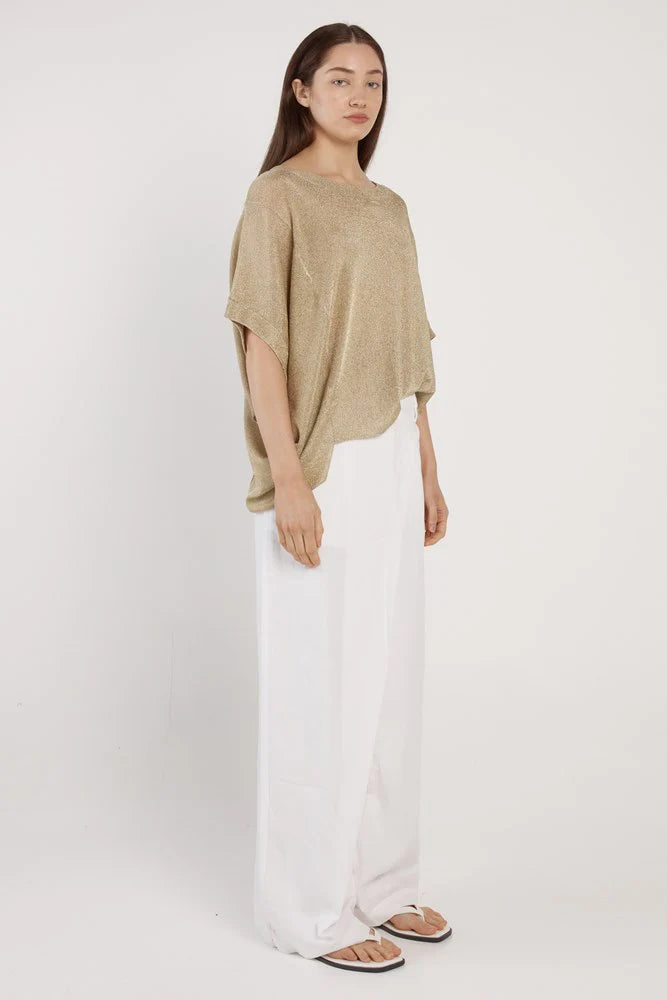 Fate & Becker Corsica Knit Top - Gold Lurex