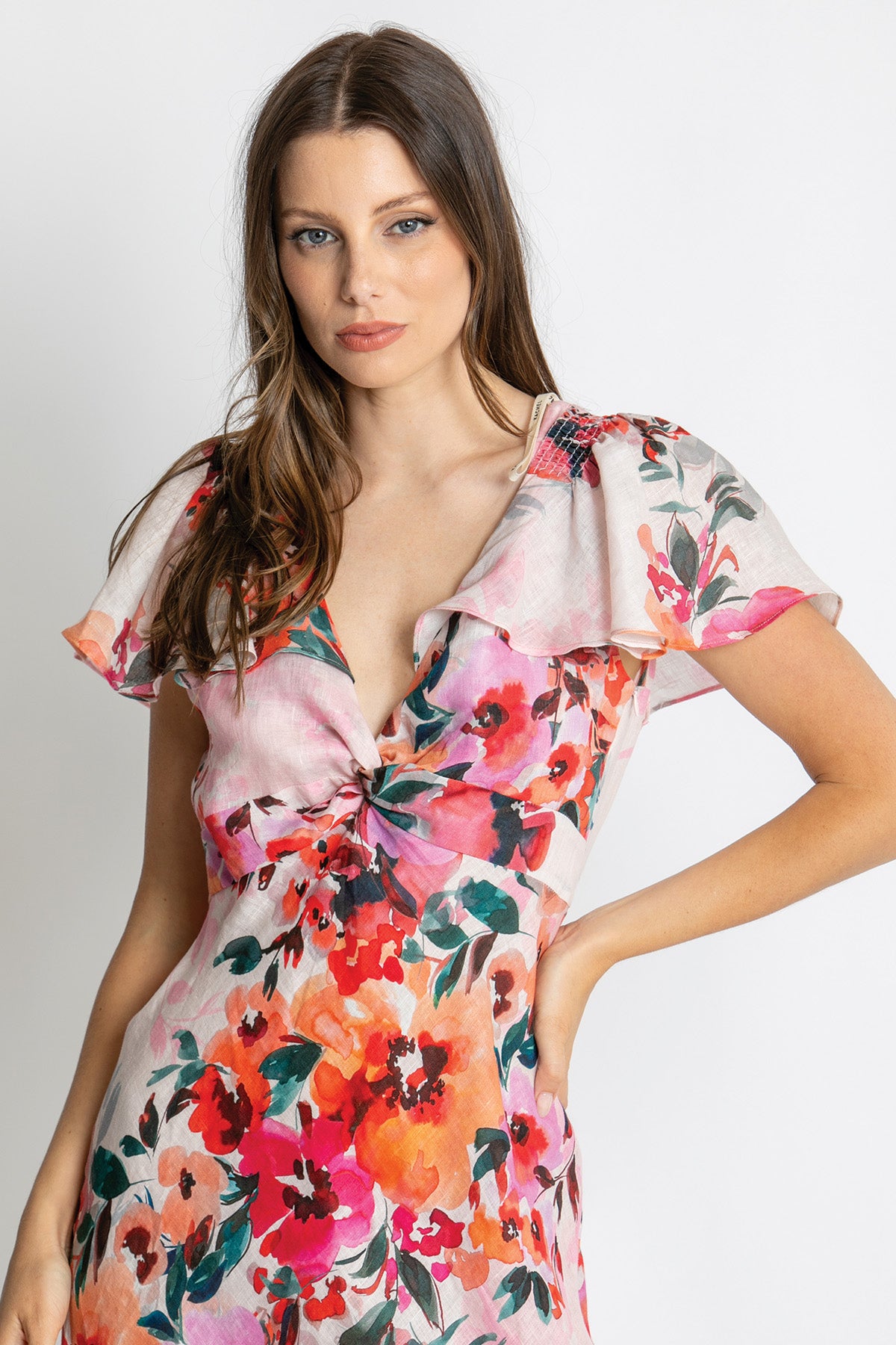 Kachel Anna Maxi Dress - Pink Flora
