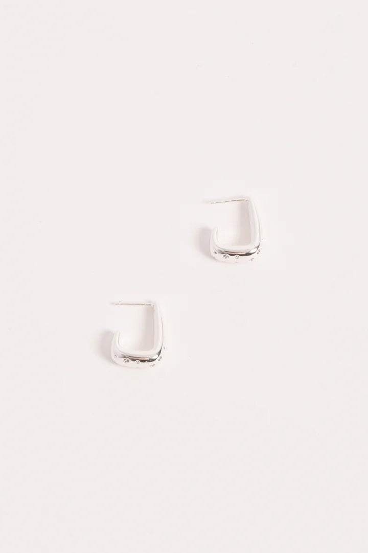 Diamante Set Curved Front - Silver