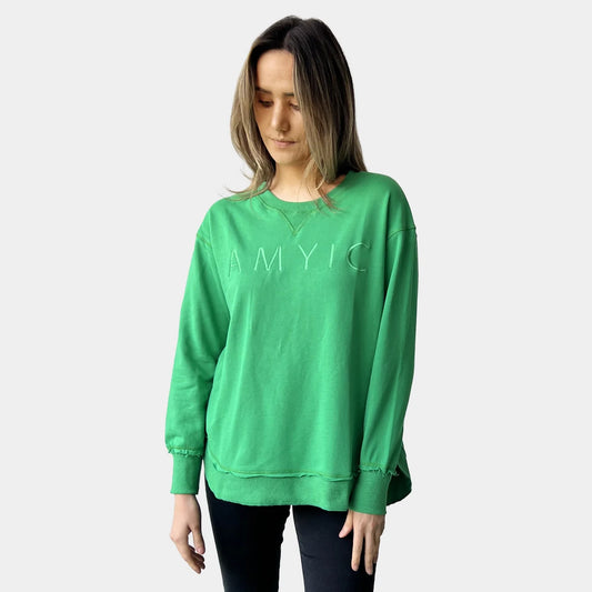 Amyic Embroidery Sweatshirt - Green