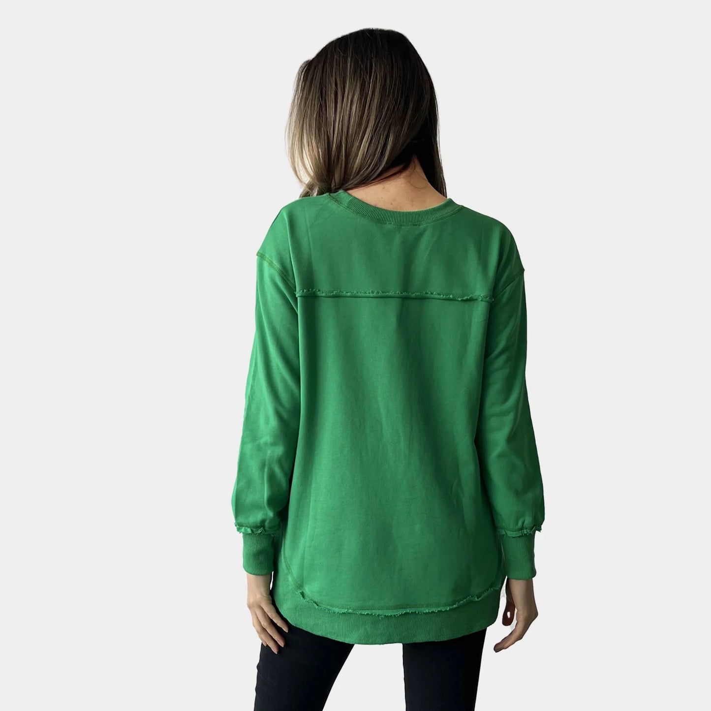 Amyic Embroidery Sweatshirt - Green