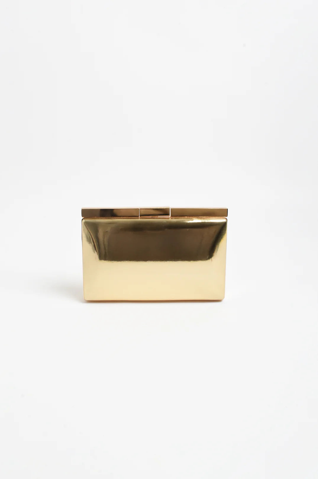 Simona Gloss Structured Clutch - Gold