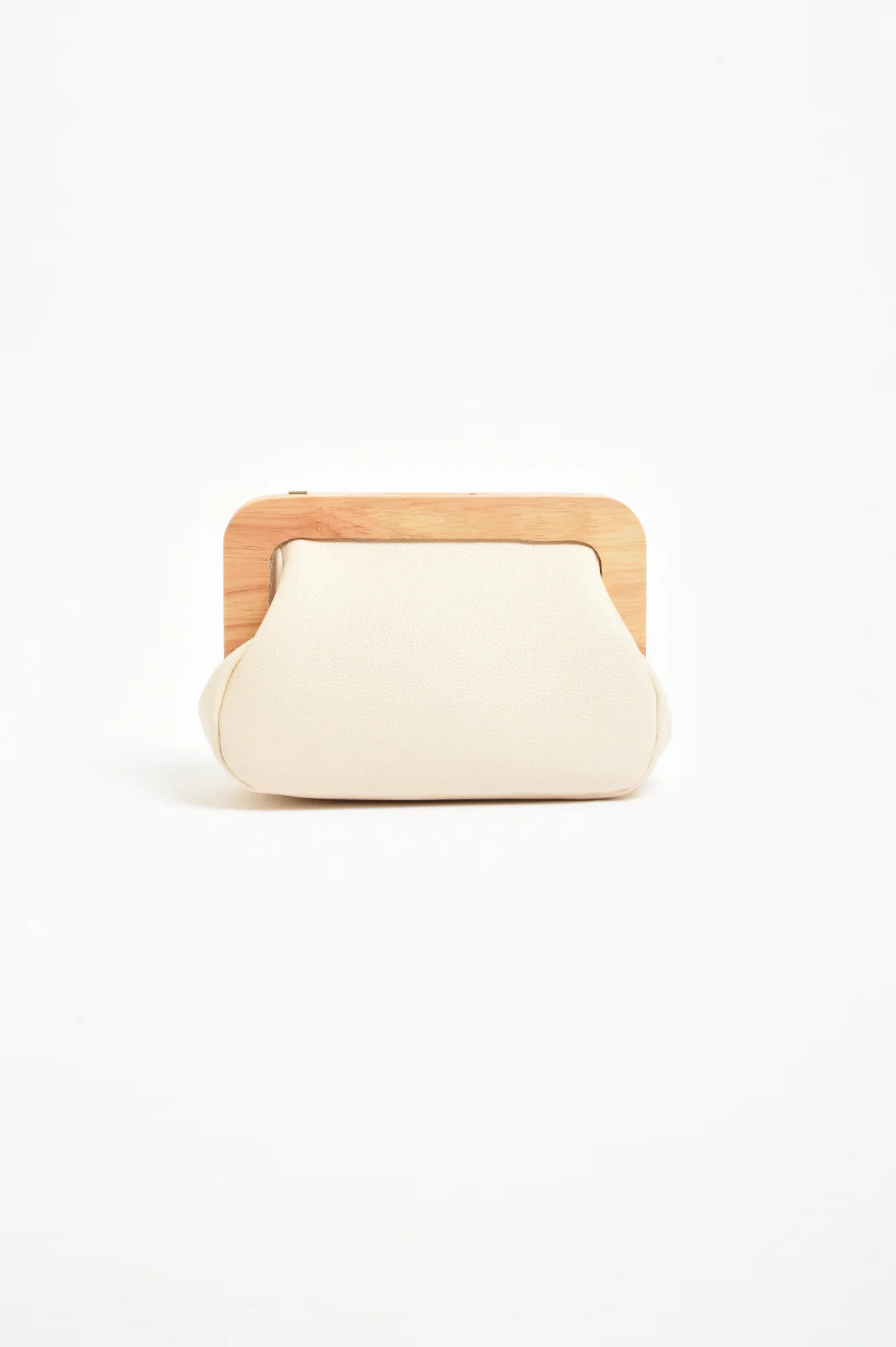 Kimmi Timber Frame Clutch - Off White