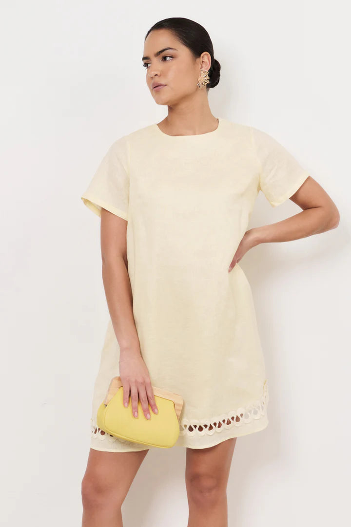 Kimmi Timber Frame Clutch - Yellow