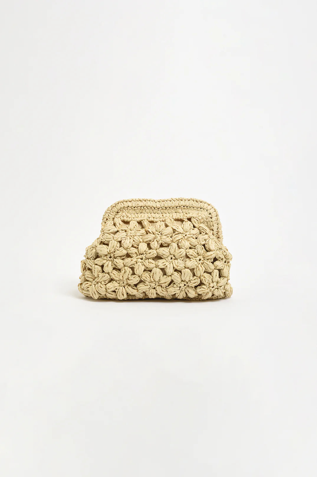 Flower Paper Weave Clutch - Natural