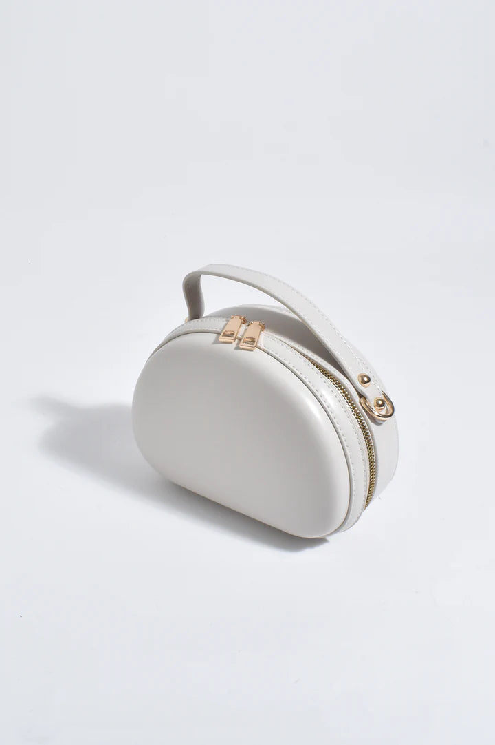 Carmen Curved Cross Body Bag - Stone