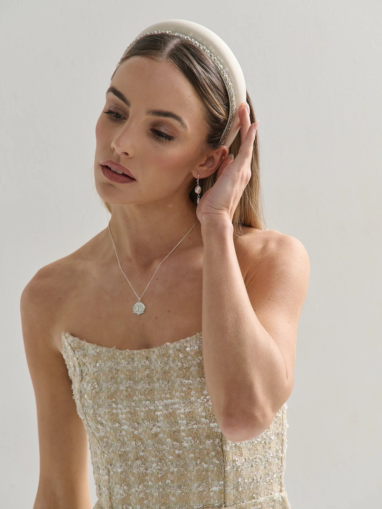 Olivia Silver Crystal Statement Headband