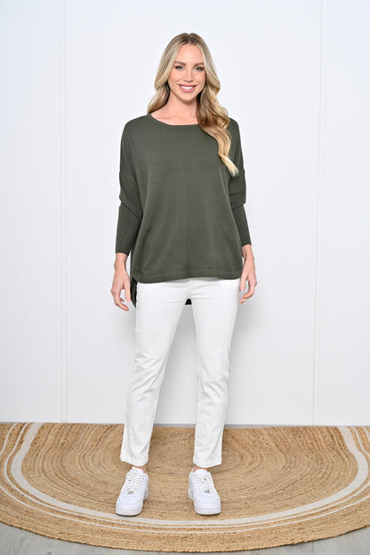 Aries Button Knit - Olive Green
