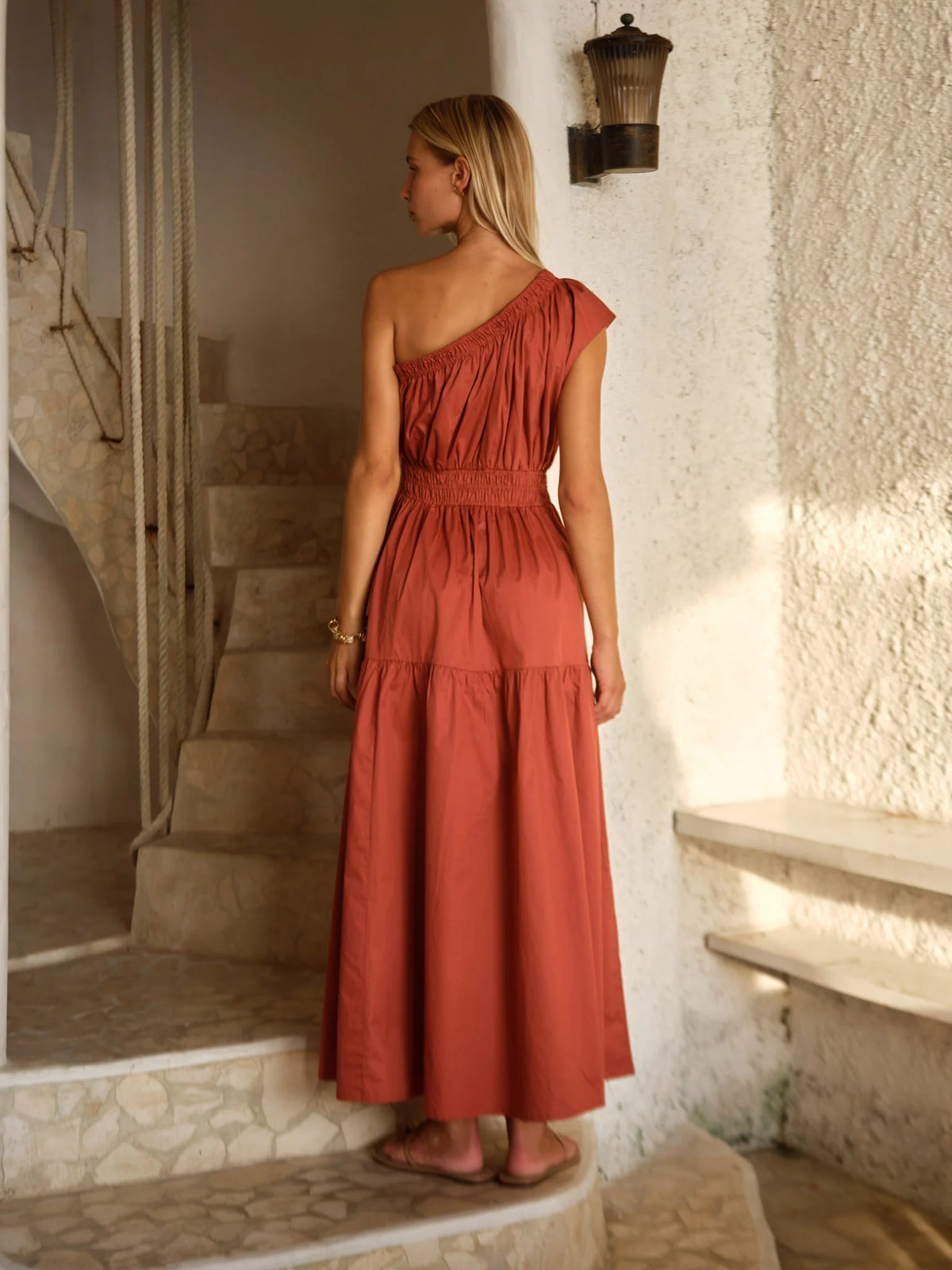 Fate & Becker Seraphina Maxi Dress in Red Clay Brown