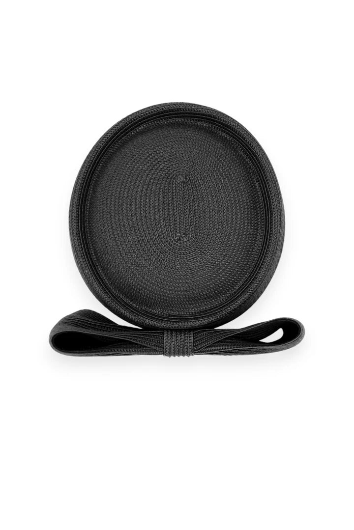 Tara Pill Box Fascinator in Black