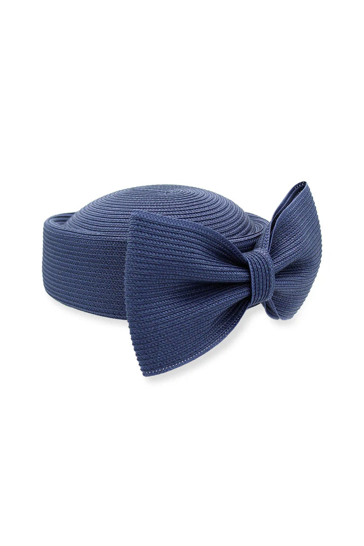 Tara Pill Box Fascinator in Navy