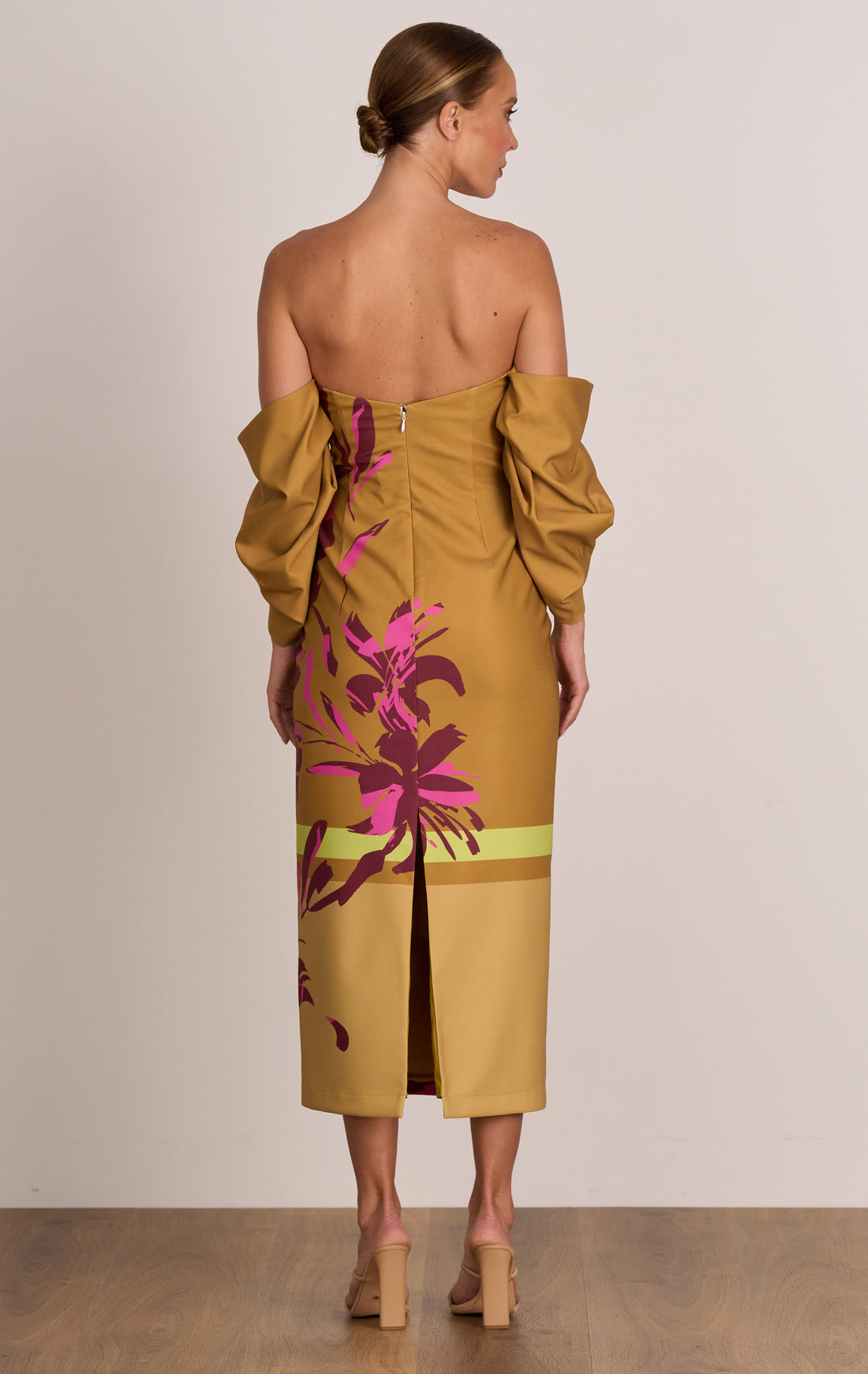 Pasduchas Flicker Party Midi Dress - Gold CLEARANCE