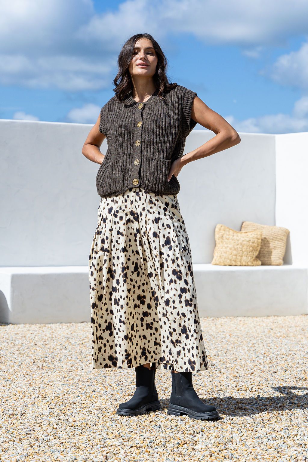 Halle Knit Vest - Chocolate Brown