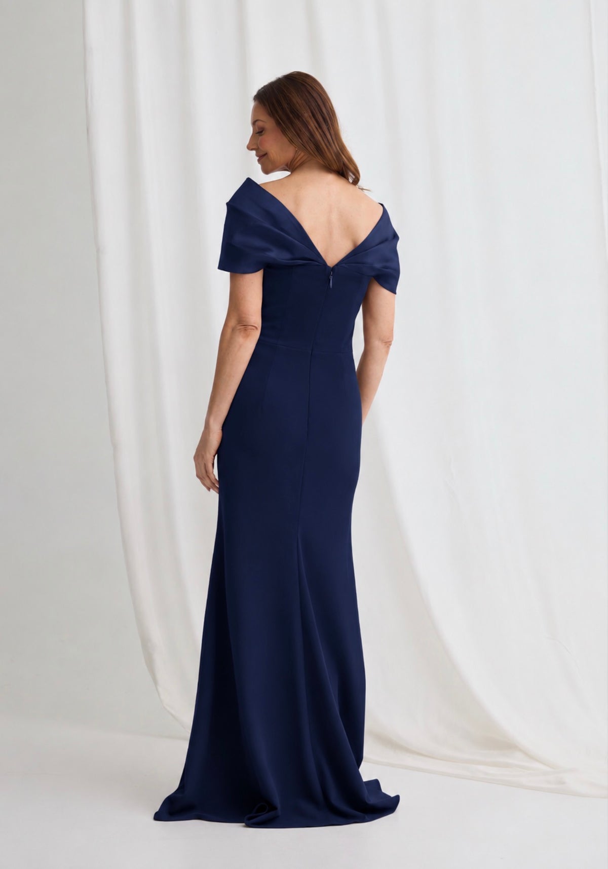 Trellis Lane Krysten Off Shoulder Gown - Navy