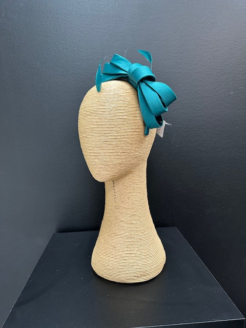 Max Alexander Teal Bow Racing Fascinator
