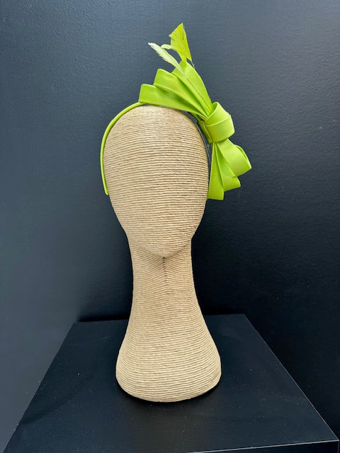 Max Alexander Lime Bow Racing Fascinator