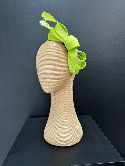 Max Alexander Lime Bow Racing Fascinator