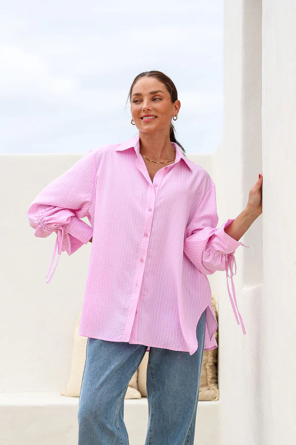 Billie Stripe Shirt - Pink
