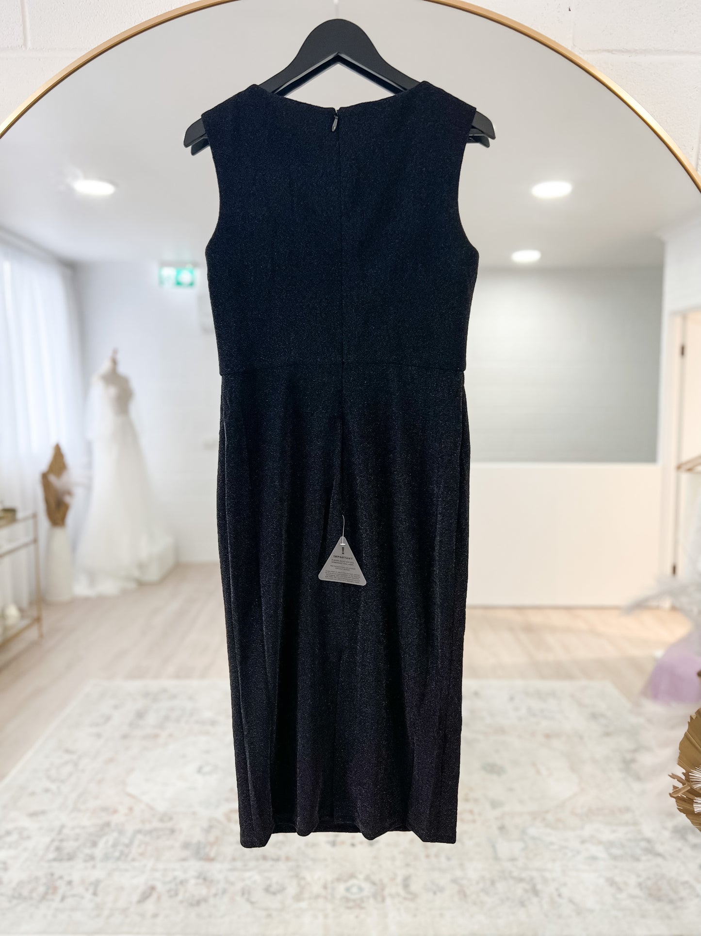 Bariano Calypso Cowled Boat Neck Midi Dress - Black