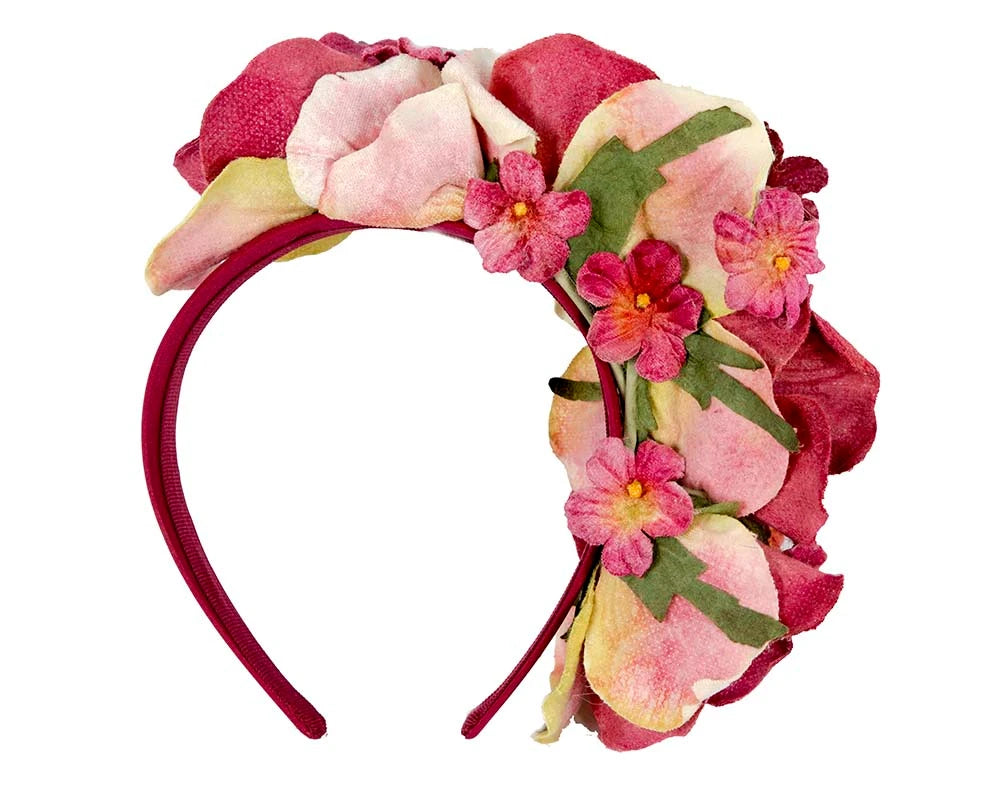Burgundy Wine Flower Headband