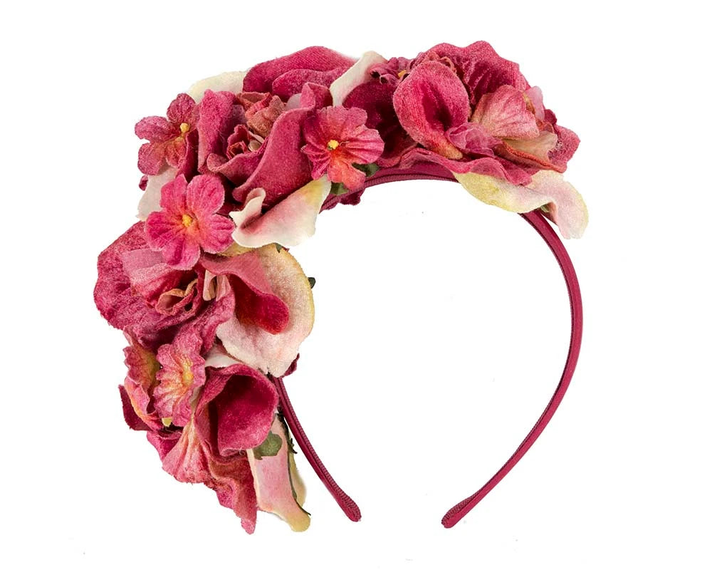 Burgundy Wine Flower Headband