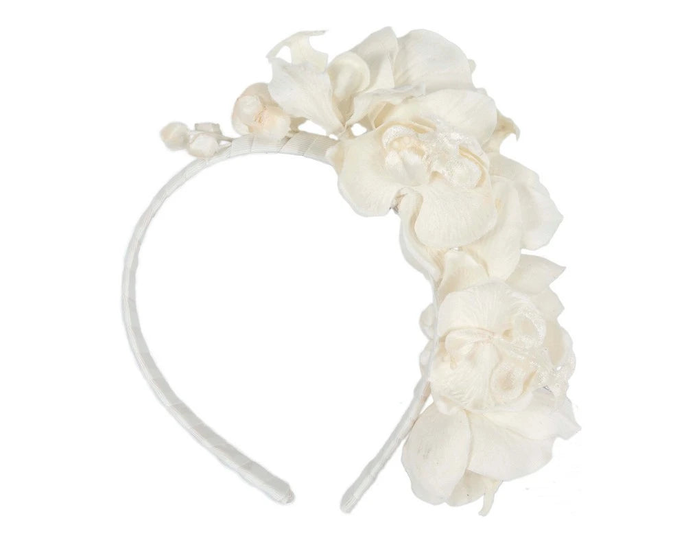 Cream Orchid Flower Headband