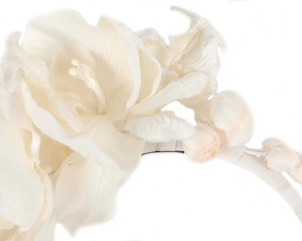 Cream Orchid Flower Headband