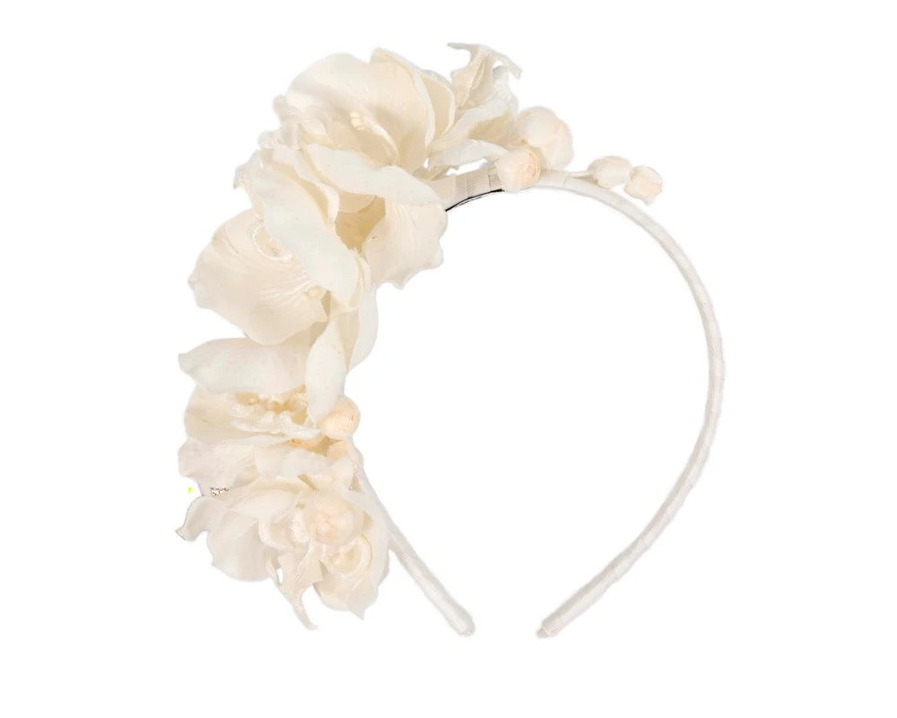 Cream Orchid Flower Headband