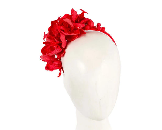 Red Orchid Flower Headband