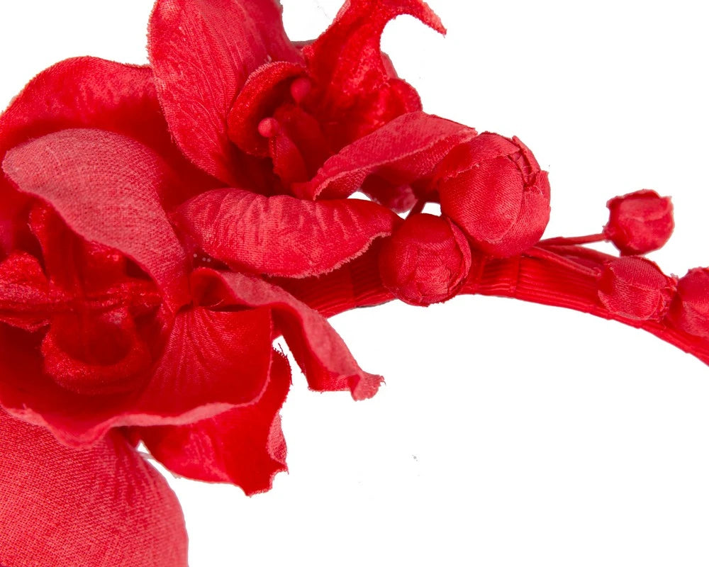 Red Orchid Flower Headband