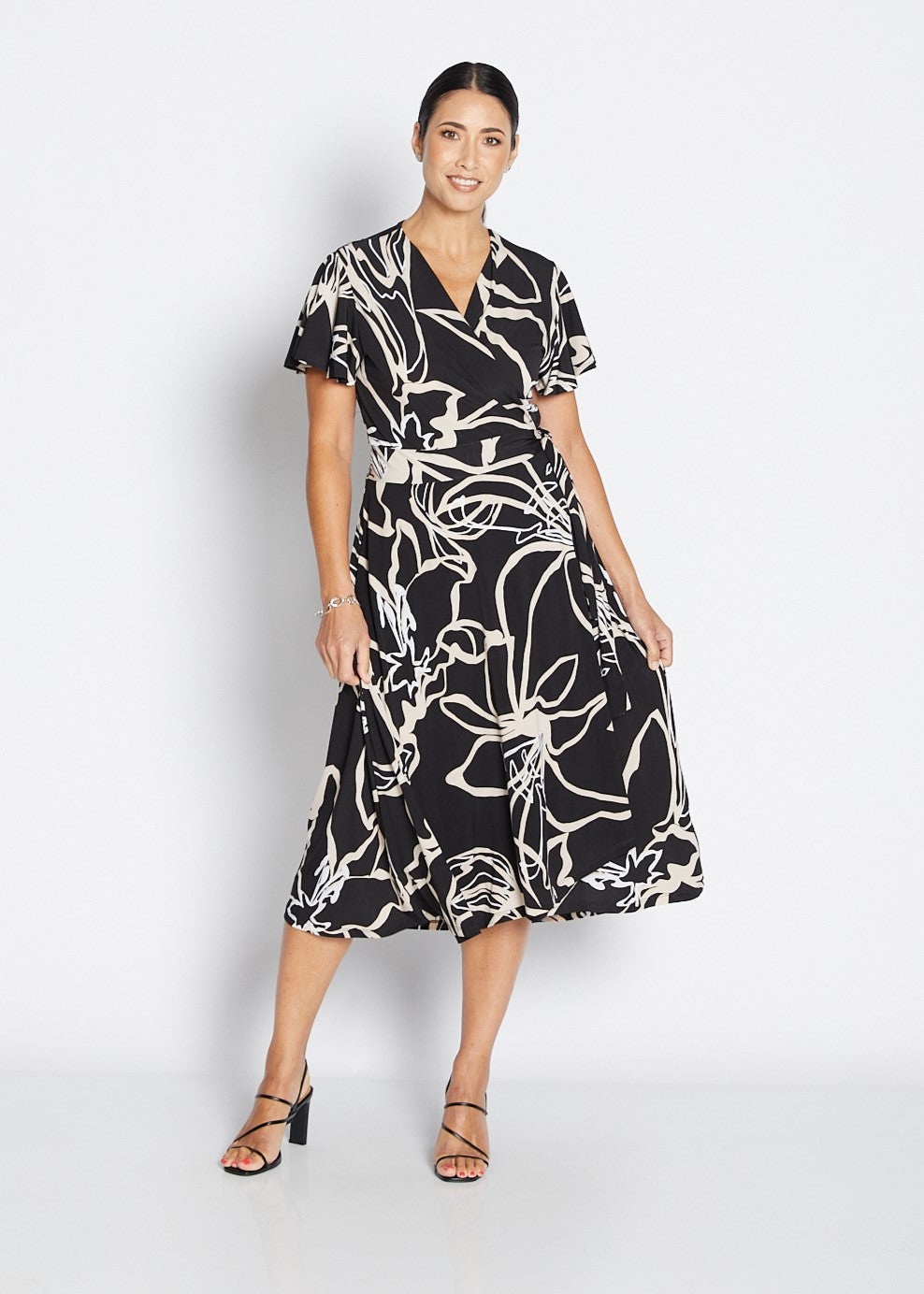 Philosophy Florida Wrap Dress in Black Lotus