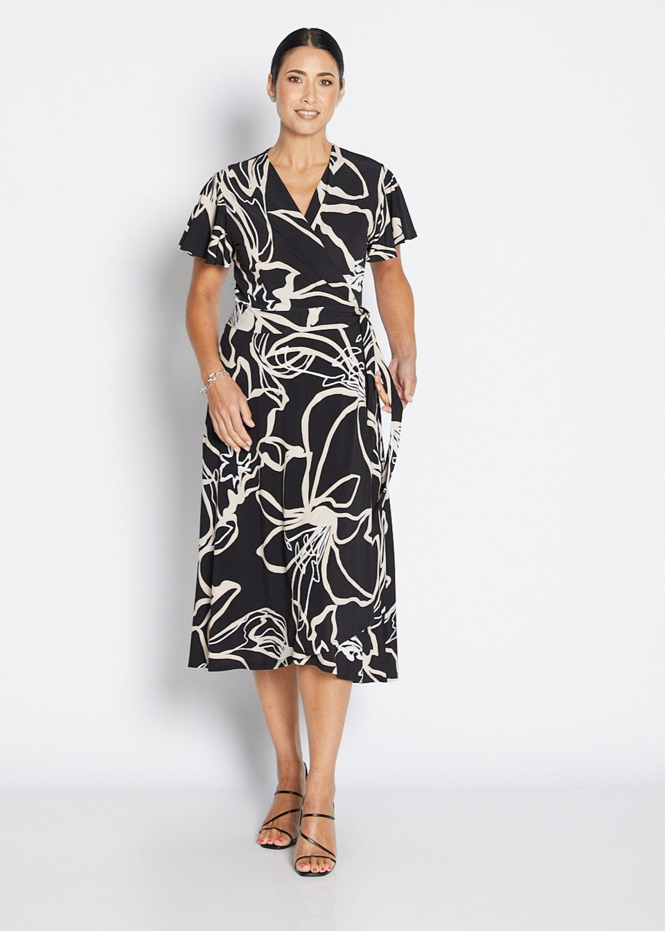 Philosophy Florida Wrap Dress in Black Lotus