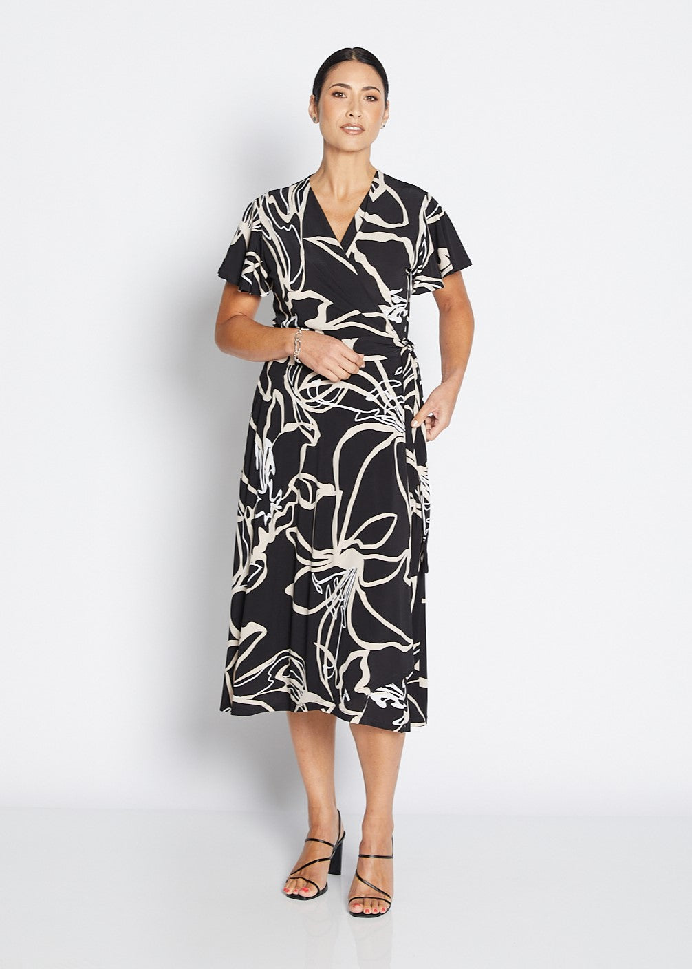 Philosophy Florida Wrap Dress in Black Lotus