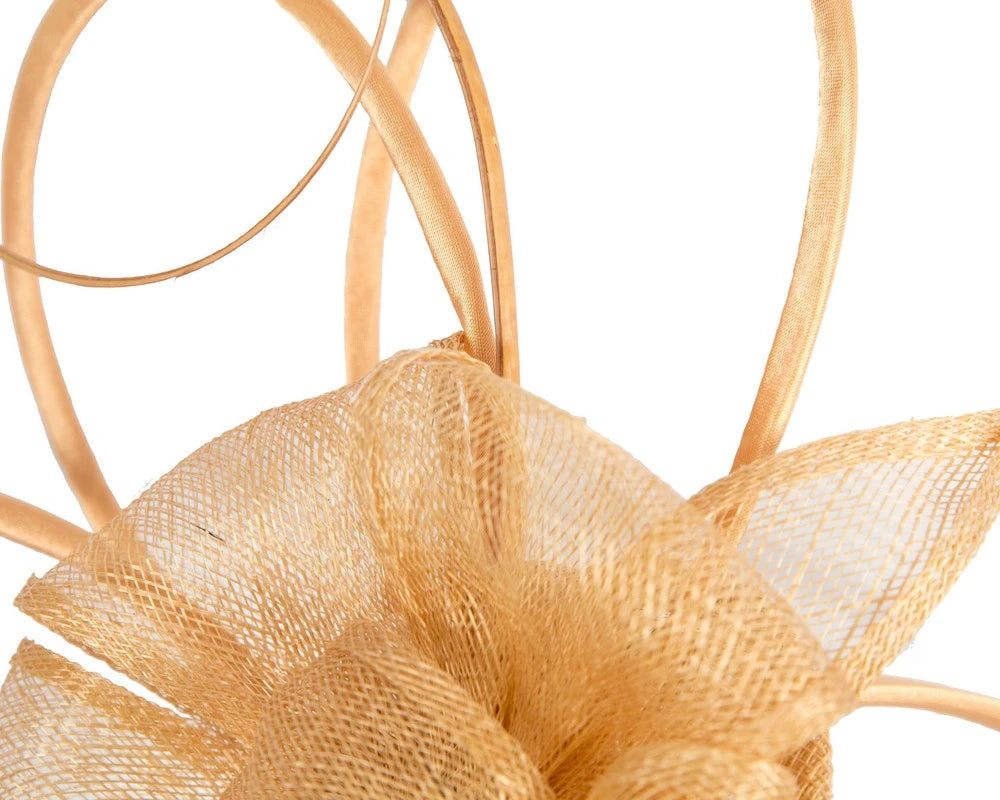 Unique Gold Green Sinamay Fascinator