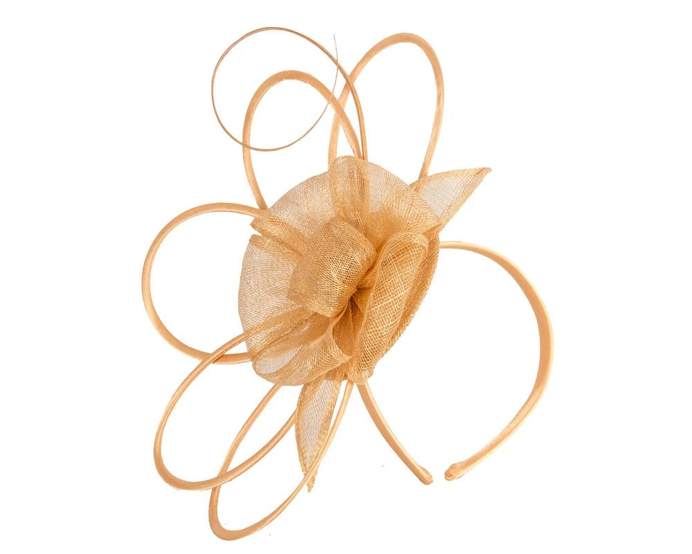Unique Gold Green Sinamay Fascinator