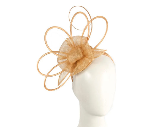 Unique Gold Green Sinamay Fascinator