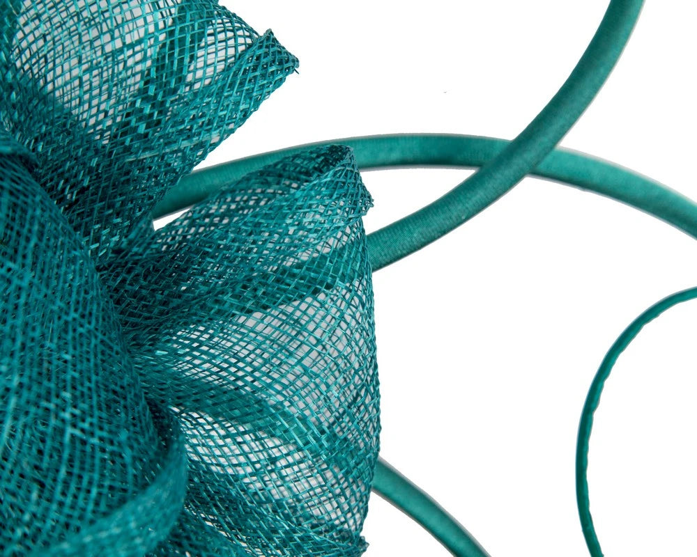Unique Teal Green Sinamay Fascinator