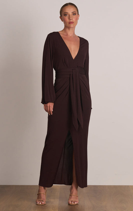 Pasduchas Lightburst Sleeve Midi Dress - Mulberry