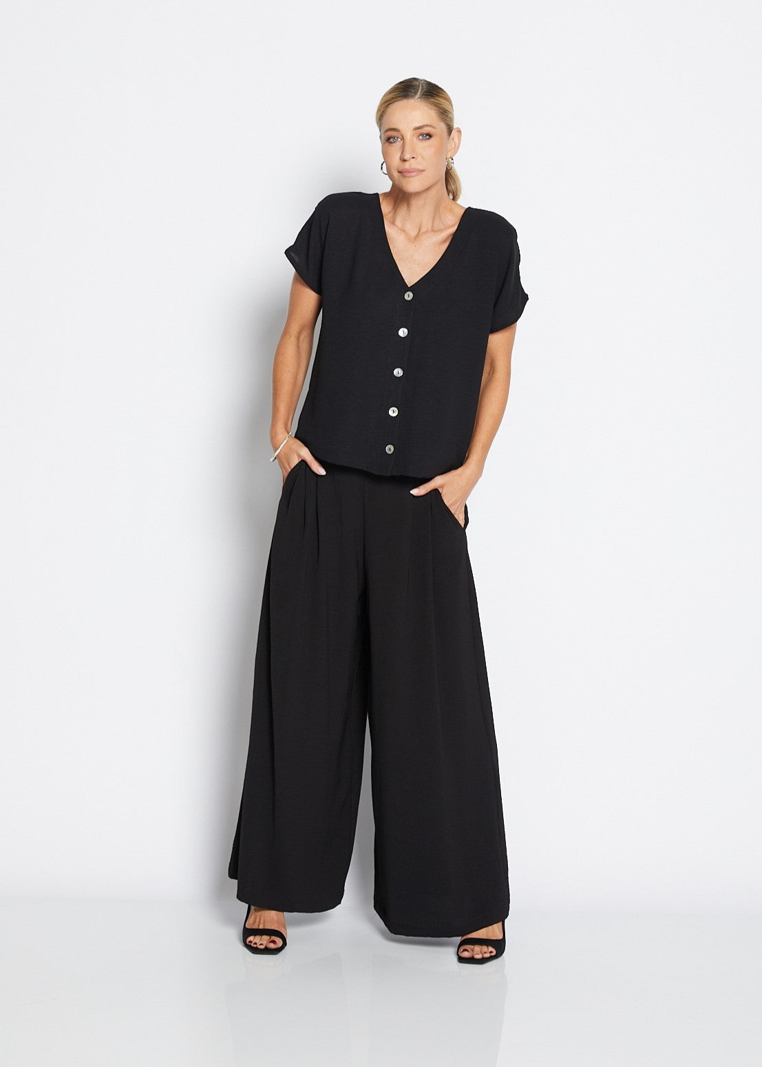 Philosophy Australia Franco Wide Leg Pants - Black