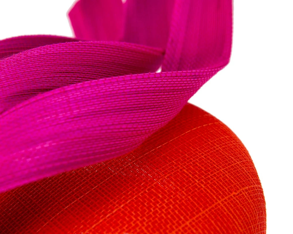 Bespoke Orange & Fuchsia Pillbox Fascinator