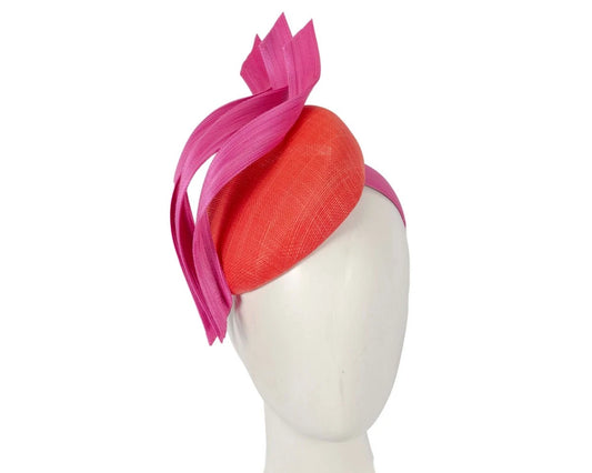 Bespoke Orange & Fuchsia Pillbox Fascinator