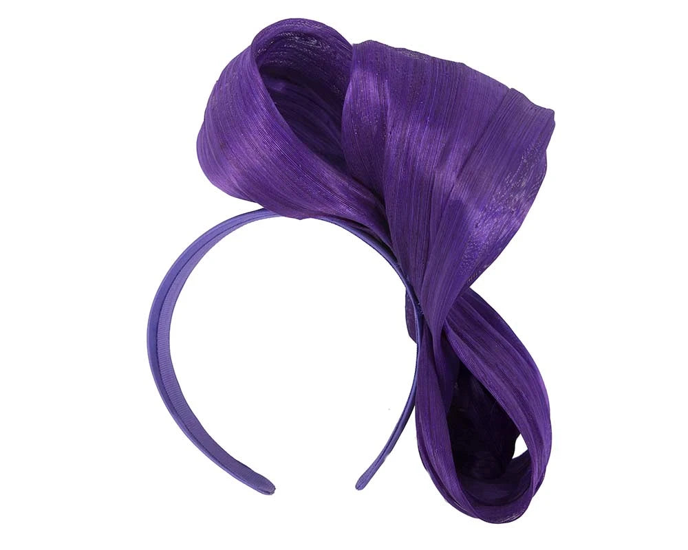 Purple Silk Abaca Bow Fascinator