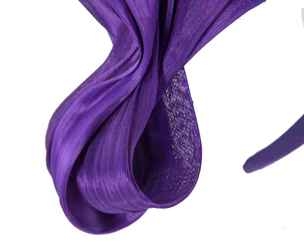 Purple Silk Abaca Bow Fascinator