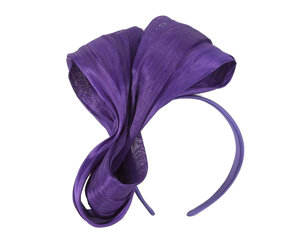 Purple Silk Abaca Bow Fascinator