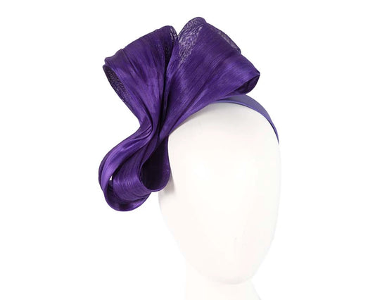 Purple Silk Abaca Bow Fascinator