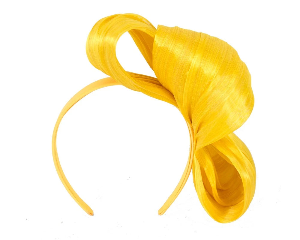 Yellow Silk Abaca Bow Fascinator