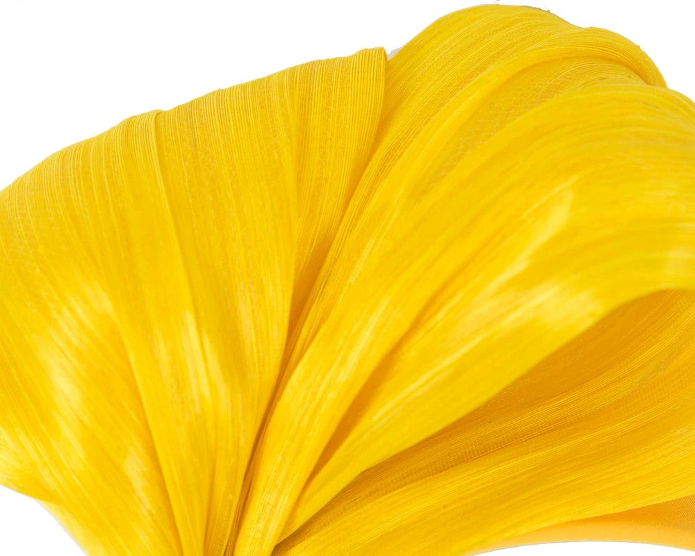 Yellow Silk Abaca Bow Fascinator